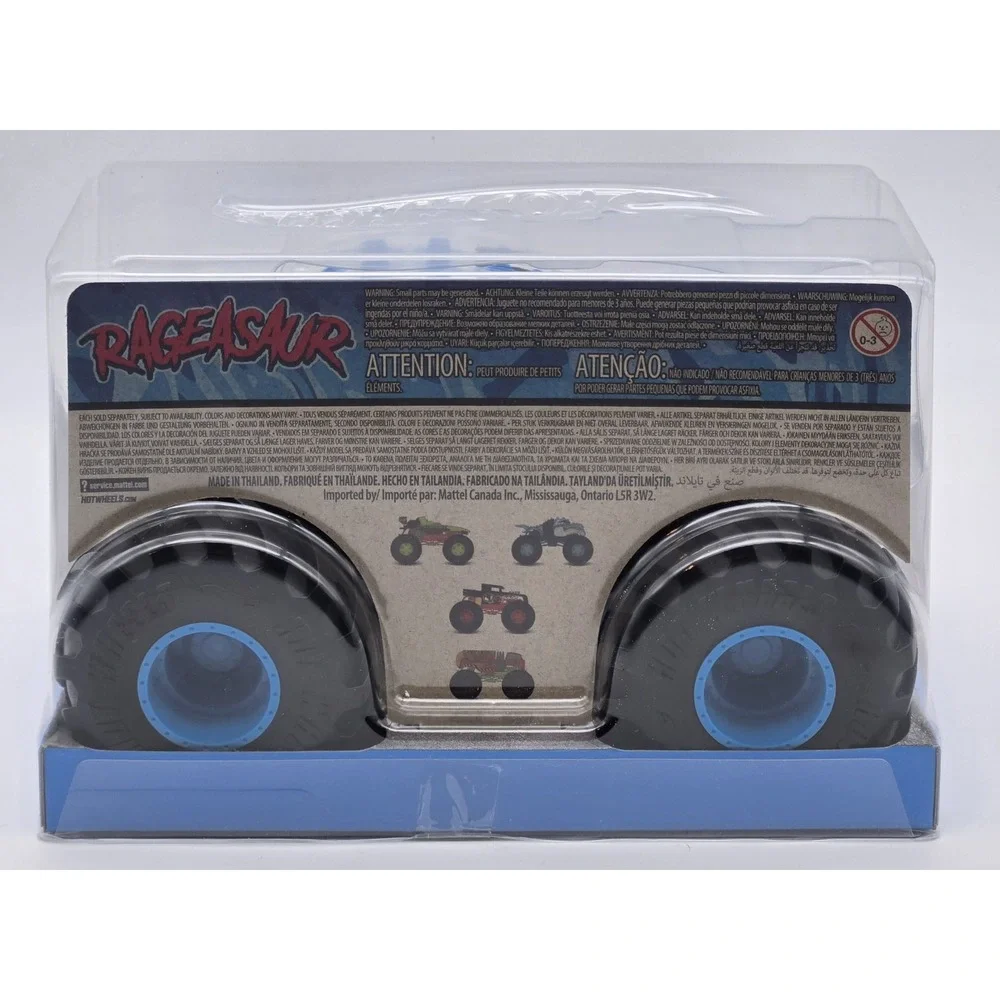 Hot Wheels Monster Trucks Rageasaur 1:24 Oversized Blue‎ Dino Diecast New